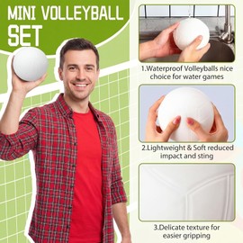 Jexine 18 Pcs Mini Volleyball 4 Inch Inflatable Volleyball Set with Pump for End of Season Gifts School Carnival Reward, Birthday, Party Favors, Adults Teens Gift