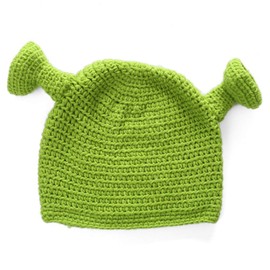 Yeglg Unisex Hand-Knitted Shrek Hats, Beanie Hat Warm Durable Hand Knitted Cap Cosplay Dome Cap Wool Winter Hat for Women Men Green