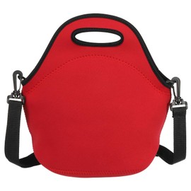 PATIKIL Insulated Lunch Bag, Neoprene Lunch Tote Bag Thermal Portable Lunch Box Food Container with Shoulder Strap for Work Office Picnic Outdoor, Red