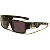 Locs Square Skull & Bones Matte Black Wrap Around Sunglasses
