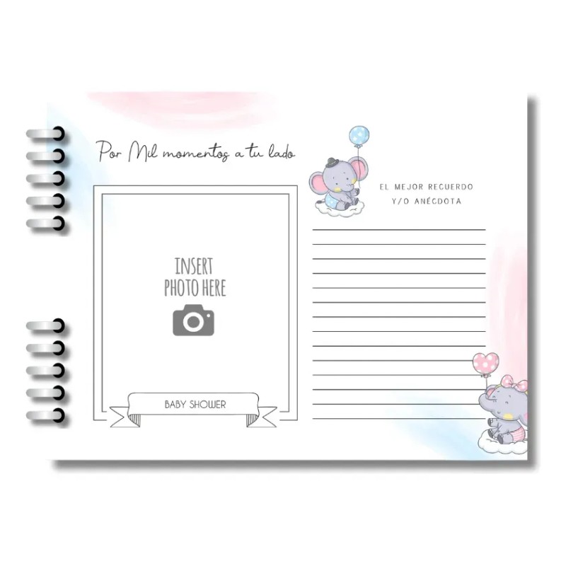 Libro De Buenos Deseos Baby Shower / Revelación / Nacimiento