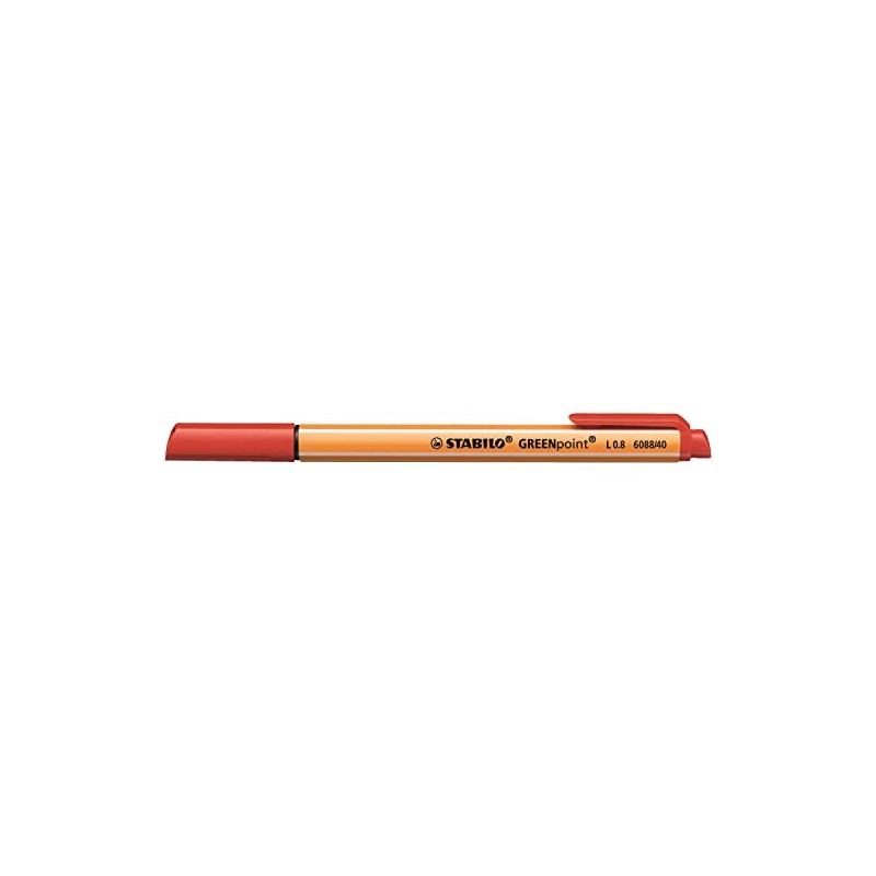 STABILO Greenpoint Fibre-Tip Pens Line Width 0.8 mm Red Pack