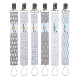 Babygoal Metal Pacifier Clips for Boys, 6 Pack Pacifier Holder Fits Most Pacifier Styles &Teething Toys and Pacifier Clips for Boys And Girls 6MP09-CA