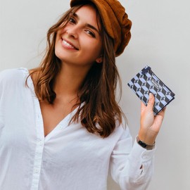 Nautica High Tide Small Wallet for Women, RFID Blocking Slim Credit Card Holder with Zipper Coin Pocket, Bifold Compact Womens Wallet with ID Window, Glacial Blue