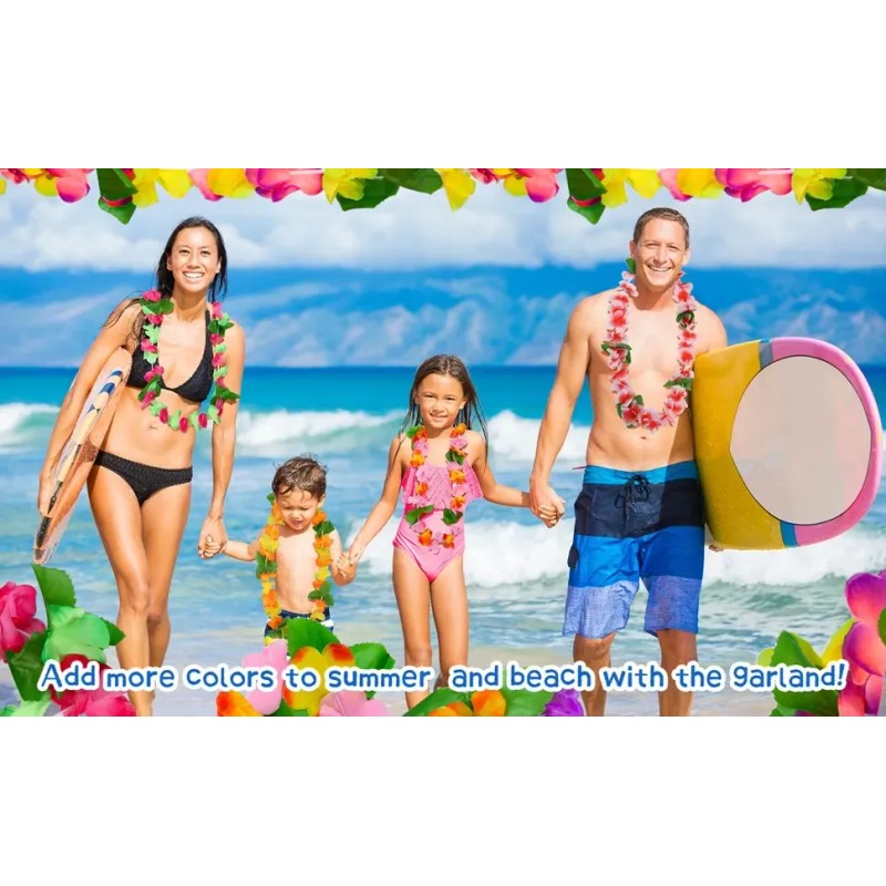 Aa 40 Piezas Collaresy Pulseras Hawaiano Flores Vmimv For