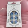 Blue Toe Nail Press ons Flower Fake Toe Nails with