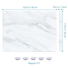 Aitakatta Marble Print Magnetic Dry Erase Board, 12 x 16 inches Decorative White Board for Wall with Design, Frameless Dry Erase Board for Wall, Magnets Included（DLS,4030,1pc）