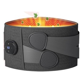 Cordless Heating Pad for Back Massager with 3 Vibration and 5 Heat, Portable Heated Back Brace Hatch Belt, Relaxing Gifts for Seniors (grey02)