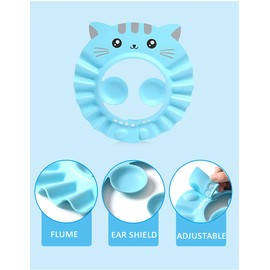 Baby Shower Cap Hair Washing Shampoo Shield Bath Visor Hat Adjustable Kids Shower Water Guard Hat Bathing Waterproof Cap Eye Ear Protection for Toddler Children Over 8 Months 44-56cm