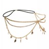 Zimoer Head Chain Sequins Gold Bridal Tassel Headdress Boho Layered