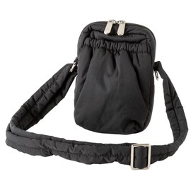 Sleeping Sheep Puff Design, Mini Shoulder Bag, Fluffy, Lightweight, Silver Hardware, Pouch Included, Black