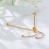LIUANAN 18K Golden Birthstone Bracelets for Women Dainty Natural Stone