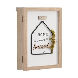 Nicear Key Holder Key Cabinet Wall Mounted Wooden Key Cabinet with 6 Key Hooks Rustic Farmhouse Key Cabinet Decorative for Entryway Door Hallway Office Home Decoration