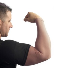 Tatjacket Tattoo Cover Up Concealer Sleeve (NEW 1-PACK) Full Arm coverage, UPF 50 Protection, Slip Free, for Men & Women (Unisex), MEDIUM, BROWN