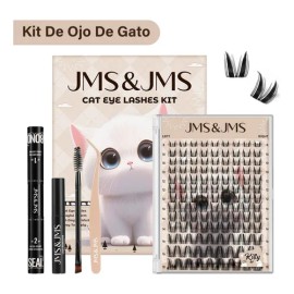 Jms&jms Kit De Cat Eye Pestañas,8-18mm,extensión De Pestañas