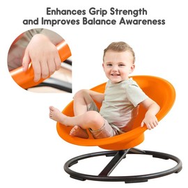 Upgrade Swivel chair for Children & Adult 360 Spinning Seat Sensory Toy Chair Indoor and Outdoor Play Equipment for Balance Development 3+:_Orange