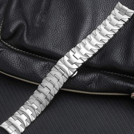 HEYOZURY Watch Band 24mm 22mm for Panerai Staninless Steel Watch Strap Metal Butterfly Buckle Bracelet Replacement Band Compatible with Pam 44mm Panerai Pam 411 111 0059 Luminor Marina Men