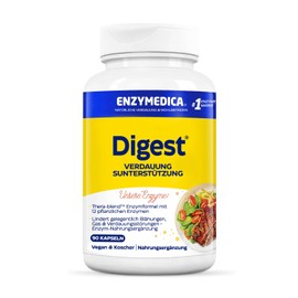 Enzymedica - Digest Fast Acting Enzyme Formula Reduces Gases and Bloating, Improves Nutrient Absorption and Energy, Gluten Free, Dairy Free, Vegetarian, 90 Capsules