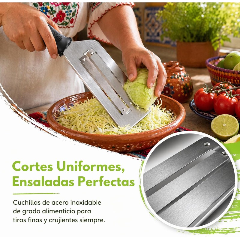 Cortador de repollo,con mango de agarre cómodo Cuchilla de acero