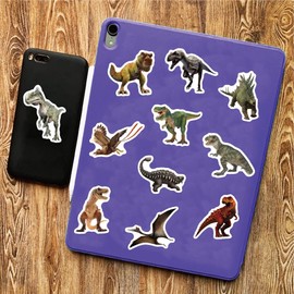 50PCS Jurassic Dinosaur Stickers Fun Prehistoric Designs Dinosaur Decals for Scrapbooking, Journaling, Laptops Party Favors