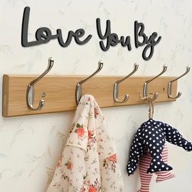 Love You Bye Wood Signs Wall Decor,Wood Love You Bye Above Door Sign,Handcrafted Plywood Script Sign,Modern Black Letter Sign,Elegant Wall Decor Sticker for Hallway,Love Letters for Home Decoration 1#