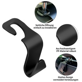 tao pipe Pack of 4 Car Storage Hooks, Car Plastic Hooks, Back Seat Headrest Hooks, Storage Hooks for Car Seat, Back Seat Hooks, Headrest Hangers, Handbag Holders, Bag Hooks