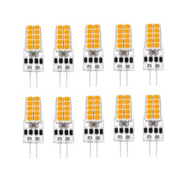 G4 LED Bulbs JC Bi-Pin Base Light Bulbs 3W AC/DC 12V 25W-40W T3 Halogen Bulb Replacement Landscape Bulbs or Under Cabinet Light, Ceiling Lights, RV, Boats (10, Warm White 2700K)