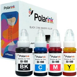 Kit 4 Tintas Compatibles con Canon Gi-190 G1100 G1110 G2100 G2110 G2111 G3100 G3111 G4100 G4110 G4111 Gi 190