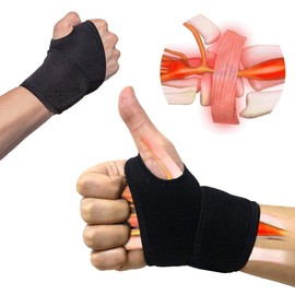 LETTURE Muñequeras de Soporte, 2Pack Muñequera Deportivas, Ajustable Transpirable Neopreno Ayuda y Talla Única se Adapta a la Izquierda o Derecha(Negro）