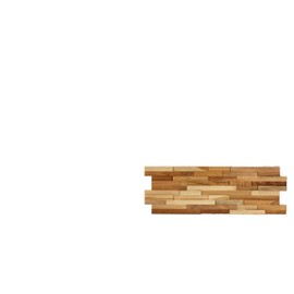 Bare Decor EZ-Wall 3D Mosaic Tile in Solid Teak Wood, 1 Sample Tile, Natural Finish Tile