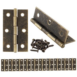 Murtenze 12 Pack 2.5 Inch Cabinet Hinge, Antique Bronze Butt Hinges with Mounting Screws