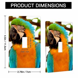Moslion Green Yellow Parrots Single Toggle Covers Bird Feather Animal Tree 1 Gang Wall Plate Decor Light Switch Covers Bedroom Home Kitchen