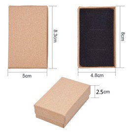 NBEADS Box, 18 Pcs 5 x 8cm/2 x 3.1 Inches Rectangle Burlywood Cardboard Bead Paper Gift Box for Jewellery Bracelet Necklace Crafts Birthday Christmas Festival Present Storage