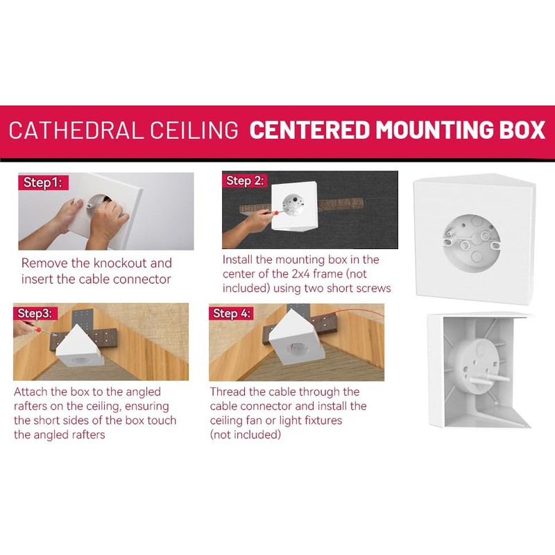 Ceiling Fan Angle Mount, FB900-1 Cathedral Ceiling Fan Box, Ceiling