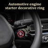 RGOAANC Crystal Rhinestone Engine Start Stop Decoration Ring, Push Button