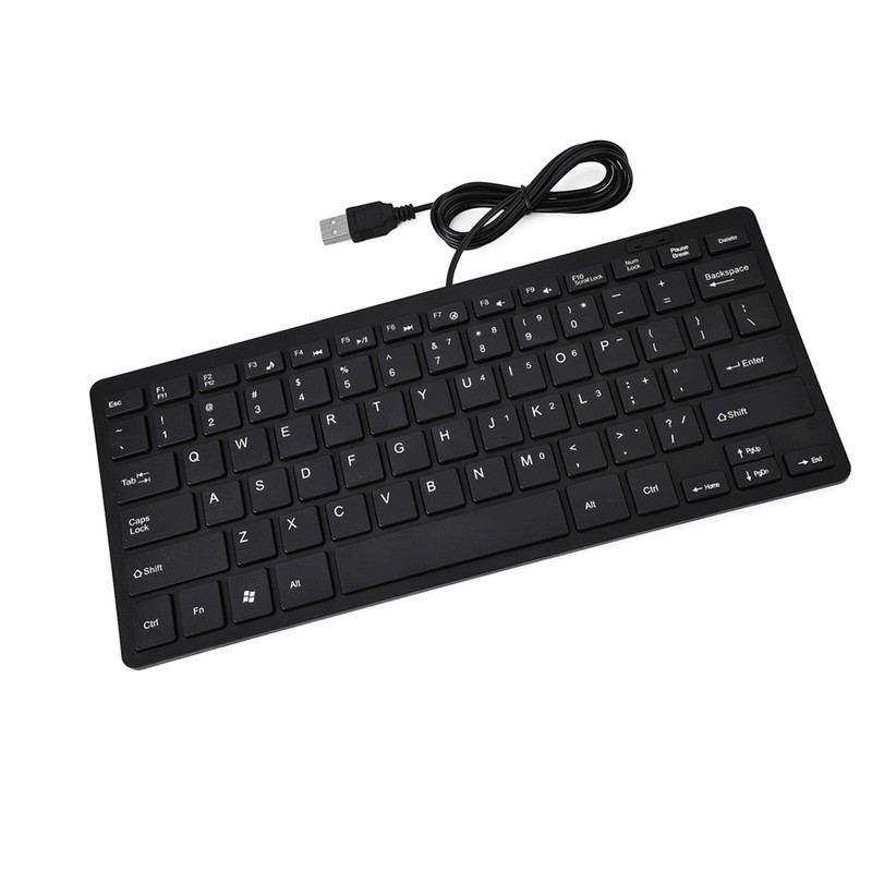 78 Keys Ultra Thin Mini USB Wired Keyboard for Desktop