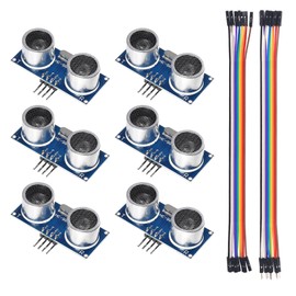 AEDIKO 6pcs HC-SR04 Ultrasonic Module Distance Sensor with Dupont Wire Cable
