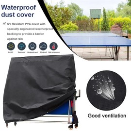 Table Tennis Table Cover, Outdoor Table Tennis Cover, Weatherproof, Weatherproof and UV-Resistant, Table Tennis Tables for Outdoor and Indoor Use (165 x 70 x 185 cm)