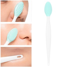 Silicone Nose Cleansing Brush, Easy Grip Silicone Nose Cleaner Double Sided Blackheads Cleaning for Home for Beauty Salon(Green)