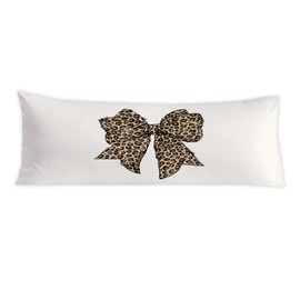PIUD Trendy Coquette Leopard Bow 20x54 Body Pillow Cover, Coquette Room Decor, Cheetah Print Room Decor, Preppy Leopard Print Decorative Long Body Pillow Cases for Bed Couch