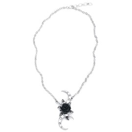 Alchemy Gothic The Black Goddess Silver Necklace, Pewter