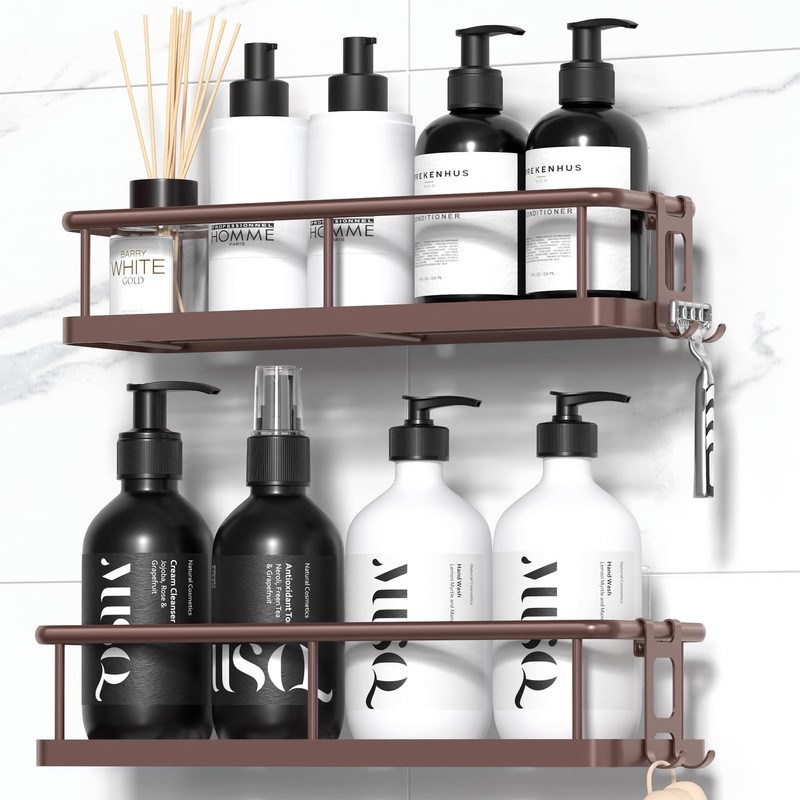 YASONIC Shower Caddy Adhesive, No Drill Bathroom Shower Organizers, with