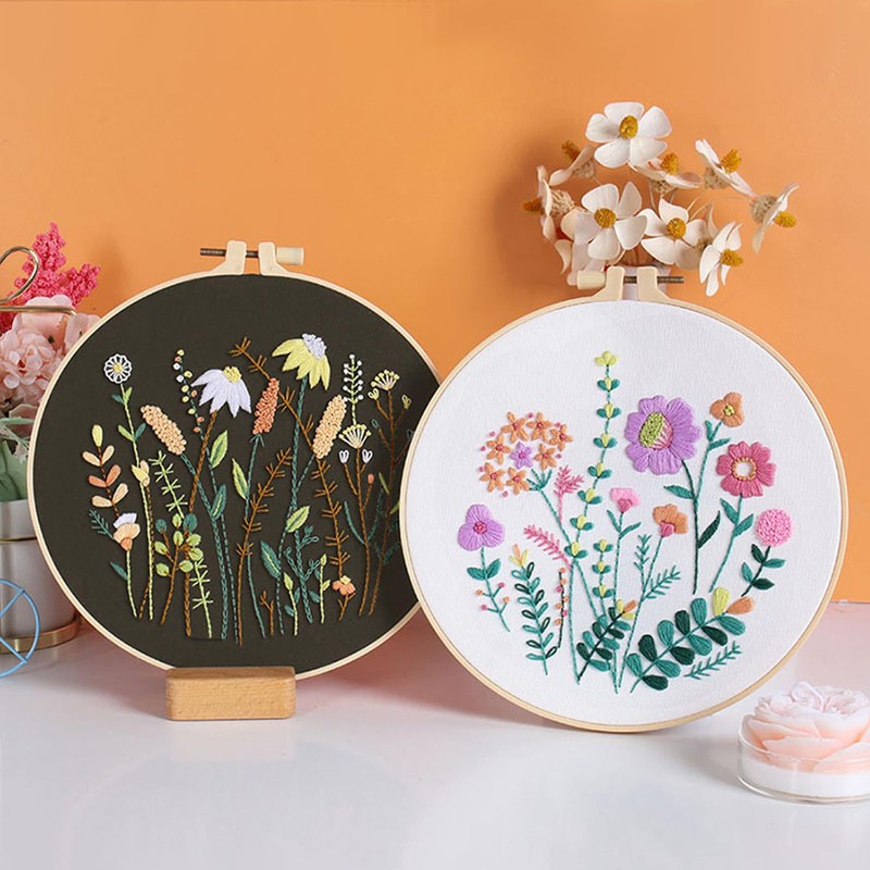 REGODI 3 Sets Embroidery Stitches Practice Kit for Beginners with