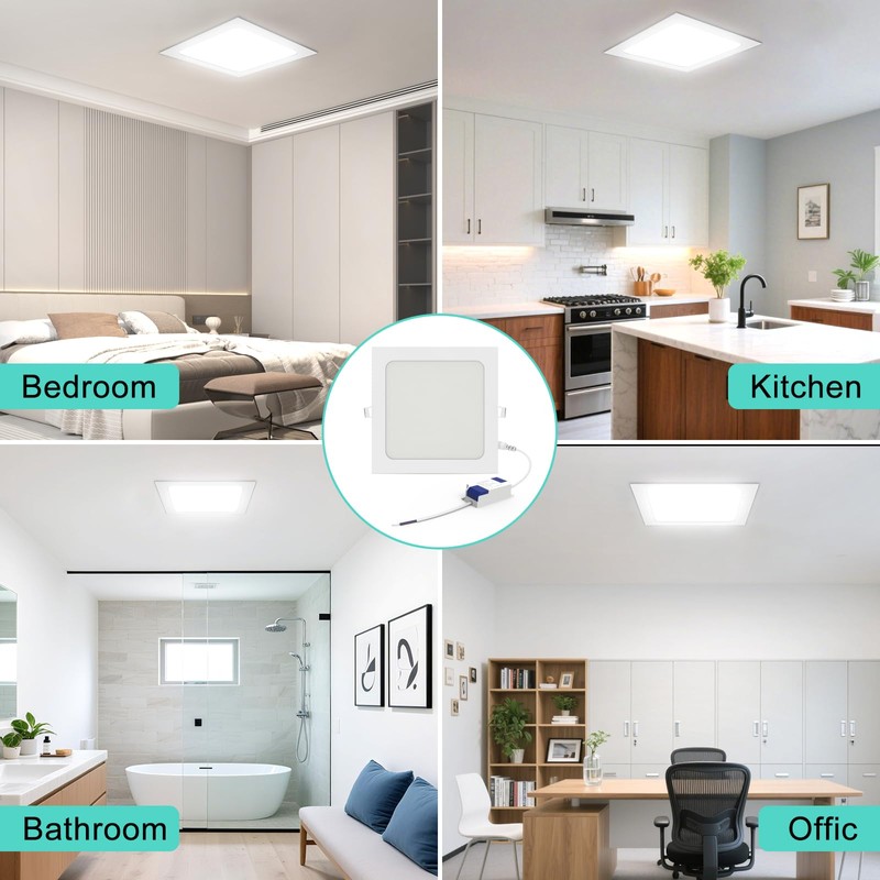 Aolyty 15W Ultra Thin LED Ceiling Panel Light 7.4" Recessed