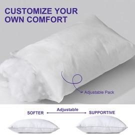 HOMELAB 2 Pack Standard Pillows for Sleeping - 100% Breathable Cotton Case, Soft Plush Down Alternative Filler, Medium to Soft Neck Support for Side Back and Stomach Sleepers, 20x26