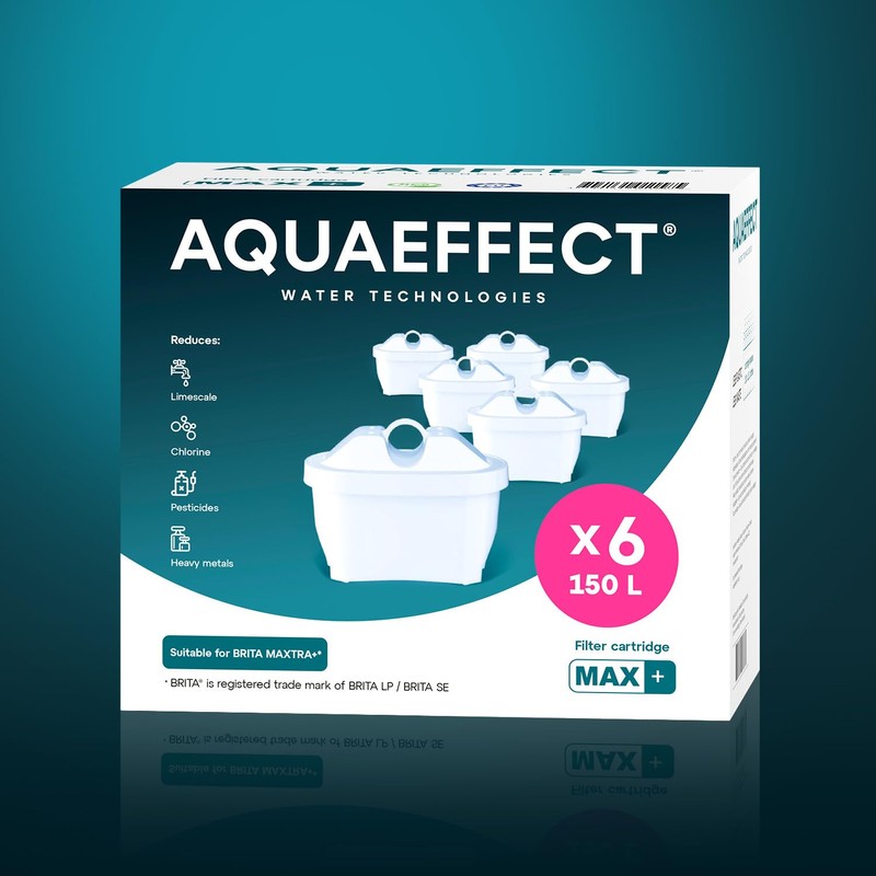 AQUAEFFECT MAX+ Water Filter Cartridges,Replacement for Brita® Maxtra+® Plus,Maxtra Pro®
