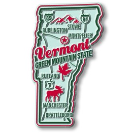 Vermont Premium State Magnet by Classic Magnets, 1.8" x 3.1", Collectible 3D Rubber Vintage-Style Souvenirs and Gifts Made in The USA
