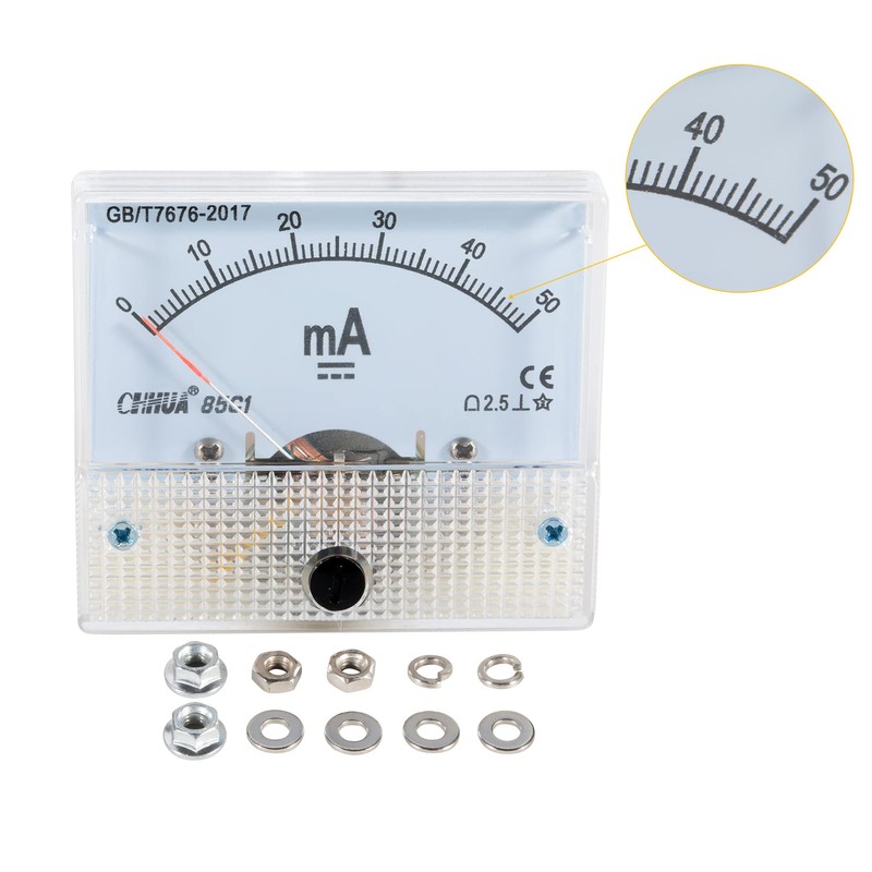 Cloudray 50mA Ammeter HUA 85C1 DC 0-50mA Analog Amp Panel
