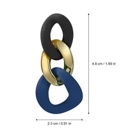 Mecool Elegant Geometric Eardrop Dangle Earrings for Women-Black and Blue | Colourful Earrings Ladies Jewellery | Sterling Silver Earring Pin Fashion Jewellery for Women