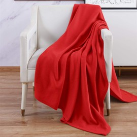 Adore Home Luxury Soft and Warm Sofa Bed Polar Fleece Throw Travel Car Blanket 120x150cm (Red)